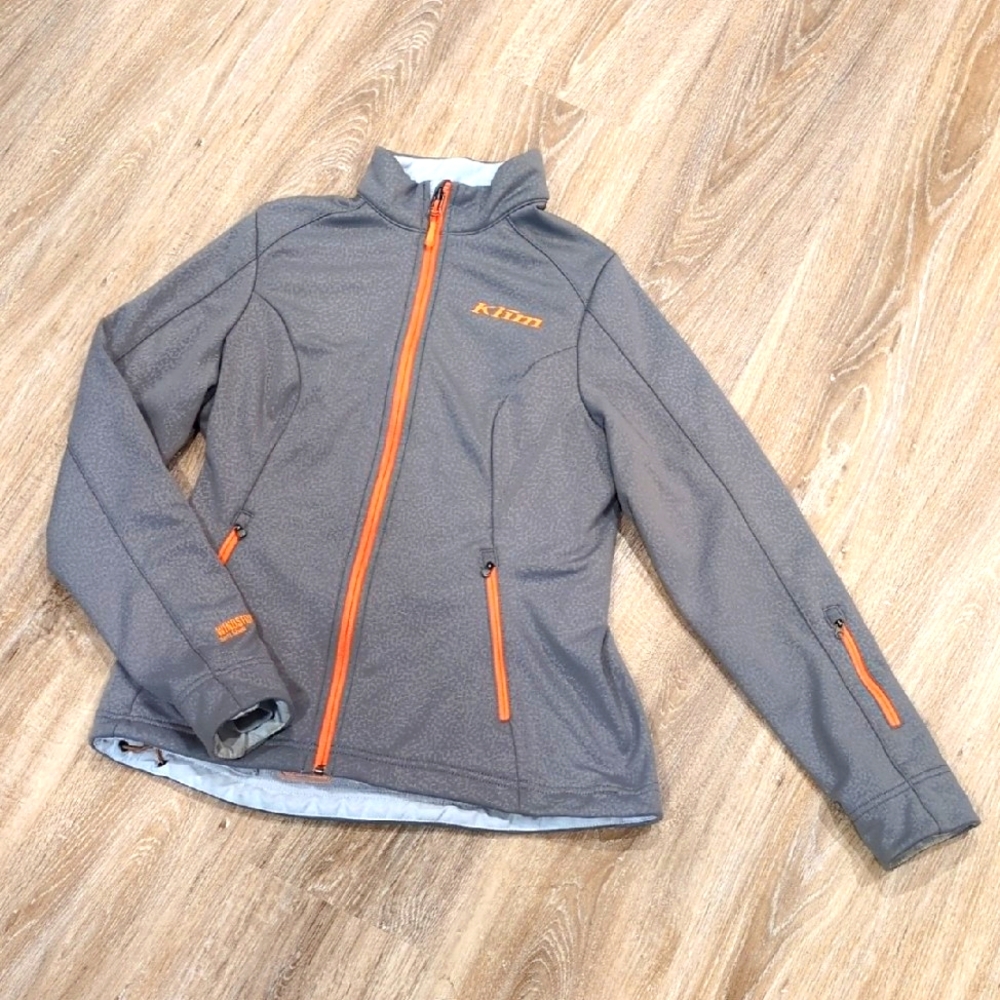 🧡🩶Klim Women's Gray Jacket with Orange Accents size S/M (💥Runs small💥)